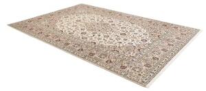 Tappeto Kashan Medaglione Floreale Avorio Bordeaux 200x290 Cm
