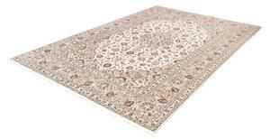 Tappeto Kashan Medaglione Floreale Avorio Bordeaux 200x290 Cm