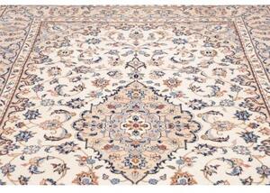 Tappeto Kashan Medaglione Floreale Avorio Blu 192x300 Cm