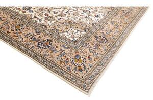 Tappeto Kashan Medaglione Floreale Avorio Beige 243x353 Cm