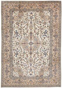 Tappeto Kashan Medaglione Floreale Avorio Beige 243x353 Cm