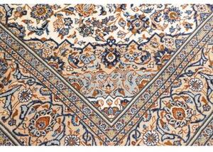 Tappeto Kashan Medaglione Floreale Avorio Blu 200x304 Cm