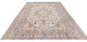 Tappeto Kashan Medaglione Floreale Avorio Blu 246x350 Cm