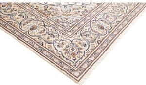 Tappeto Kashan Medaglione Floreale Avorio Blu Scuro 198x308 Cm