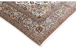 Tappeto Kashan Medaglione Floreale Avorio Blu 200x297 Cm