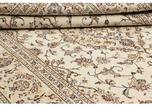 Tappeto Kashan Medaglione Floreale Avorio Blu Scuro 200x308 Cm