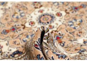 Tappeto Kashan Medaglione Floreale Avorio Beige 243x353 Cm