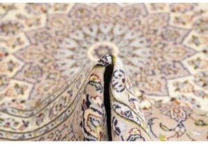 Tappeto Kashan Medaglione Floreale Avorio Rosa Antico 248x340 Cm