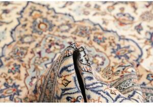 Tappeto Kashan Medaglione Floreale Avorio Blu 200x297 Cm