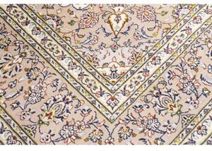 Tappeto Kashan Medaglione Floreale Avorio Rosa Antico 248x340 Cm