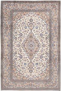 Tappeto Kashan Medaglione Floreale Avorio Blu 200x297 Cm