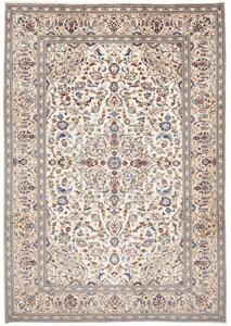 Tappeto Kashan Medaglione Floreale Avorio Blu 243x353 Cm