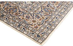 Tappeto Kashan Medaglione Floreale Avorio Blu 247x354 Cm