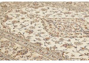 Tappeto Kashan Medaglione Floreale Avorio Blu Scuro 200x308 Cm