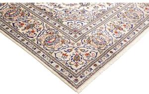 Tappeto Kashan Medaglione Floreale Avorio Blu 203x315 Cm