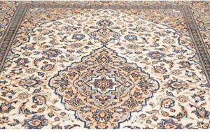 Tappeto Kashan Medaglione Floreale Avorio Blu 200x297 Cm