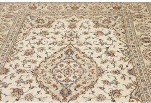 Tappeto Kashan Medaglione Floreale Avorio Blu Scuro 200x308 Cm