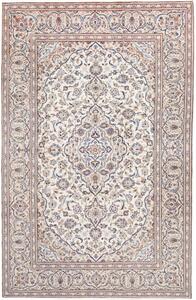 Tappeto Kashan Medaglione Floreale Avorio Blu Scuro 198x308 Cm