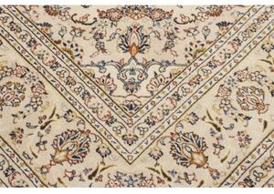 Tappeto Kashan Medaglione Floreale Avorio Blu Scuro 200x308 Cm