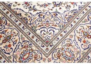 Tappeto Kashan Medaglione Floreale Avorio Blu 203x315 Cm