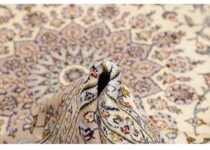 Tappeto Kashan Medaglione Floreale Avorio Tortora 245x340 Cm