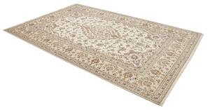 Tappeto Kashan Medaglione Floreale Avorio Blu Scuro 200x308 Cm
