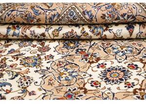 Tappeto Kashan Medaglione Floreale Avorio Beige 243x353 Cm