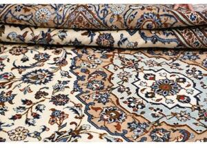 Tappeto Kashan Medaglione Floreale Avorio Blu 200x297 Cm
