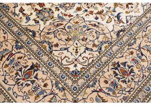 Tappeto Kashan Medaglione Floreale Avorio Blu 243x353 Cm