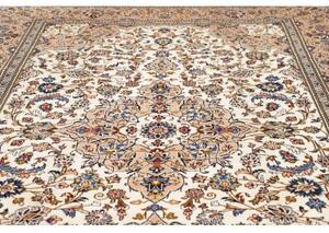 Tappeto Kashan Medaglione Floreale Avorio Beige 243x353 Cm
