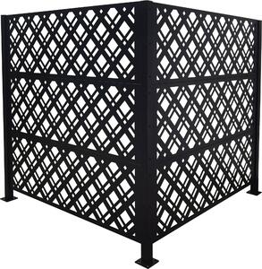 Copertura per bidoni della spazzatura Relaxdays, Diamond, 2 pannelli da 120 x 120 cm (A x L) ciascuno, schermatura modulare, recinzione per bidoni della spazzatura, nero