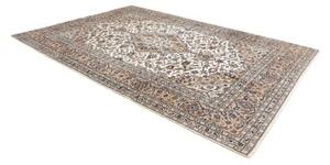 Tappeto Kashan Medaglione Floreale Avorio Blu 247x354 Cm