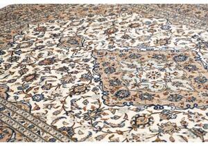 Tappeto Kashan Medaglione Floreale Avorio Blu 247x354 Cm