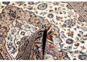 Tappeto Kashan Medaglione Floreale Avorio Blu 200x297 Cm