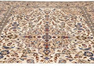 Tappeto Kashan Medaglione Floreale Avorio Blu 243x353 Cm