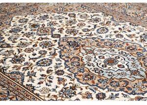 Tappeto Kashan Medaglione Floreale Avorio Blu 200x297 Cm