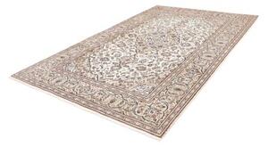 Tappeto Kashan Medaglione Floreale Avorio Blu Scuro 198x308 Cm