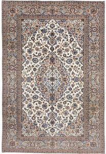 Tappeto Kashan Medaglione Floreale Avorio Blu 200x297 Cm