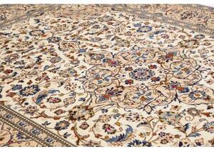 Tappeto Kashan Medaglione Floreale Avorio Blu 243x353 Cm