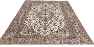 Tappeto Kashan Medaglione Floreale Avorio Blu 200x297 Cm