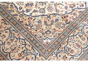 Tappeto Kashan Medaglione Floreale Avorio Blu 200x297 Cm