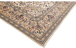 Tappeto Kashan Medaglione Floreale Avorio Blu 243x353 Cm