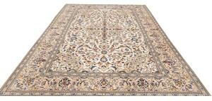 Tappeto Kashan Medaglione Floreale Avorio Blu 243x353 Cm