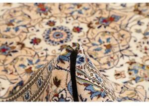 Tappeto Kashan Medaglione Floreale Avorio Blu 243x353 Cm
