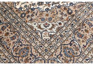 Tappeto Kashan Medaglione Floreale Avorio Blu 247x354 Cm