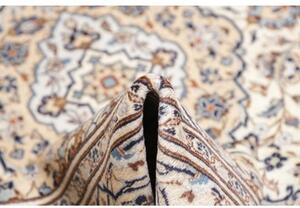 Tappeto Kashan Medaglione Floreale Avorio Blu Scuro 198x308 Cm