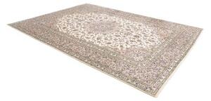 Tappeto Kashan Medaglione Floreale Avorio Rosa Antico 248x340 Cm