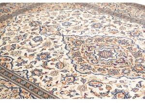 Tappeto Kashan Medaglione Floreale Avorio Blu 200x297 Cm