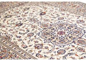 Tappeto Kashan Medaglione Floreale Avorio Blu 203x315 Cm