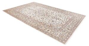 Tappeto Kashan Medaglione Floreale Avorio Blu Scuro 198x308 Cm